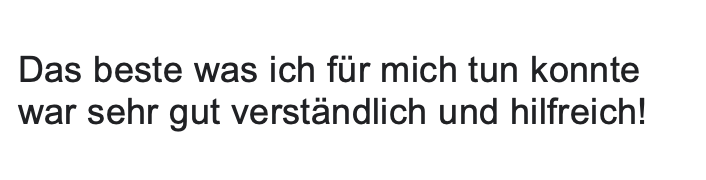 Kundenstimme: Kurs war verständlich und hilfreich für persönliche Entwicklung