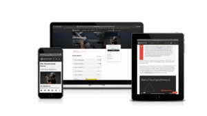 Shootcamp Basiskurs Website auf Desktop, Tablet und Smartphone – responsive Design Mockup