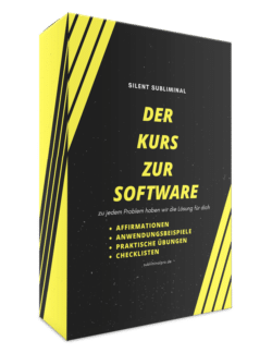 Schwarzes Buch "Der Kurs zur Software" mit gelben Streifen und Text