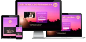 Responsive Mockup zeigt Website Spirituelles GeldBewusstsein auf Desktop, Tablet und Smartphone