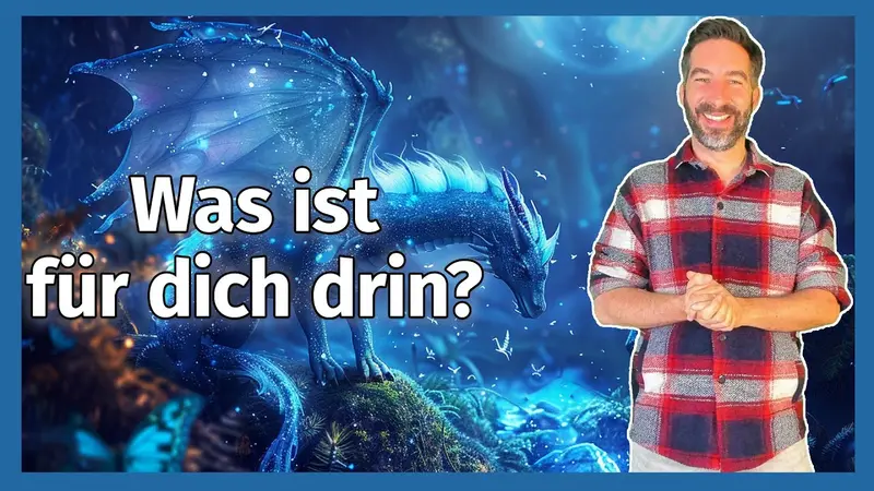 Videostandbild mit blauer Grafik und Oliver Brandenburg, Text Was ist für dich drin