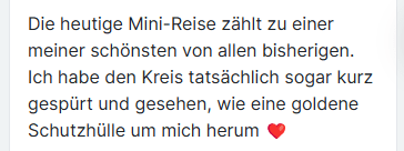Kundenbewertung: Schönste Mini-Reise mit goldenem Schutzschild-Gefühl