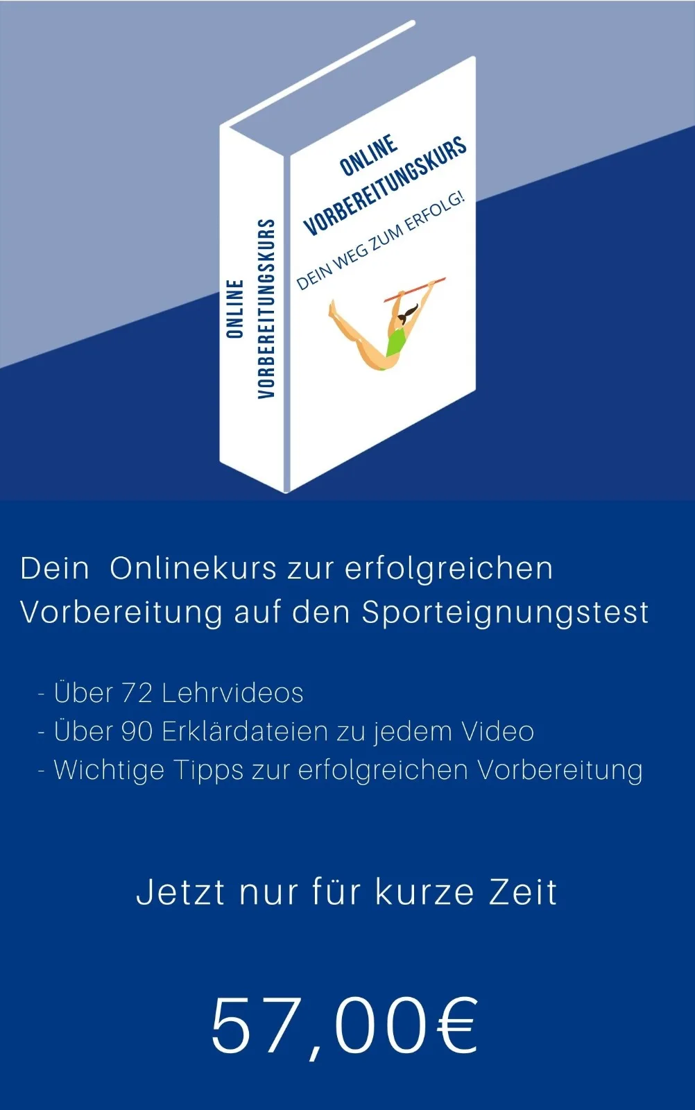 Online-Vorbereitungskurs mit 72 Lehrvideos, 90 Erklärvideos und Original Testbogen für 57 Euro