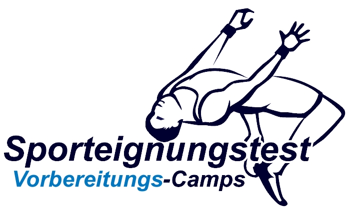 Logo Sporteignungstest Vorbereitungs-Camps mit Athlet in Sprungpose