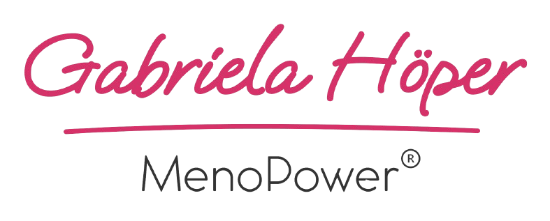 Logo und Unterschrift von Gabriela Höper mit MenoPower Markenzeichen