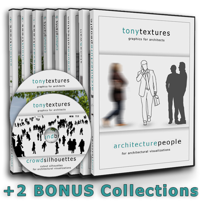 Bundle A 8er mit 8 Softboxen, 2 DVDs und tonytextures Logo für Architektur-Visualisierungen