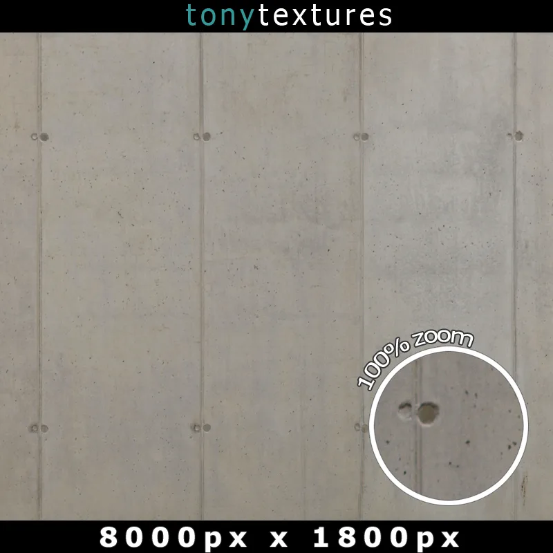 Sichtbeton-Betonwand mit Fugennetzteiler-Muster, helle Oberfläche mit Poren, nahtlos 8000×1800px