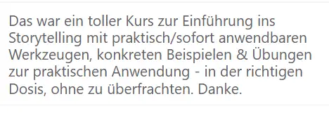 Kursinhalt Storytelling für Online-Shops Lektion
