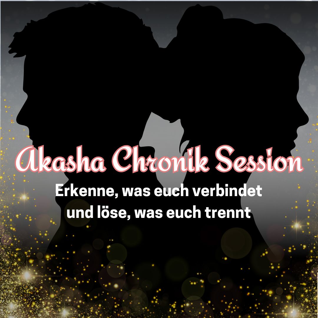 Akasha Chronik Session mit Silhouetten zweier Frauen und Sternen