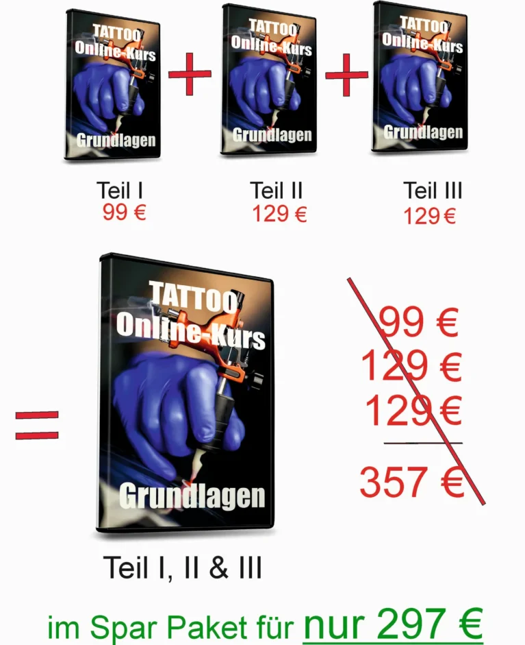 Tattoo-Onlinekurs Teil I, II & III