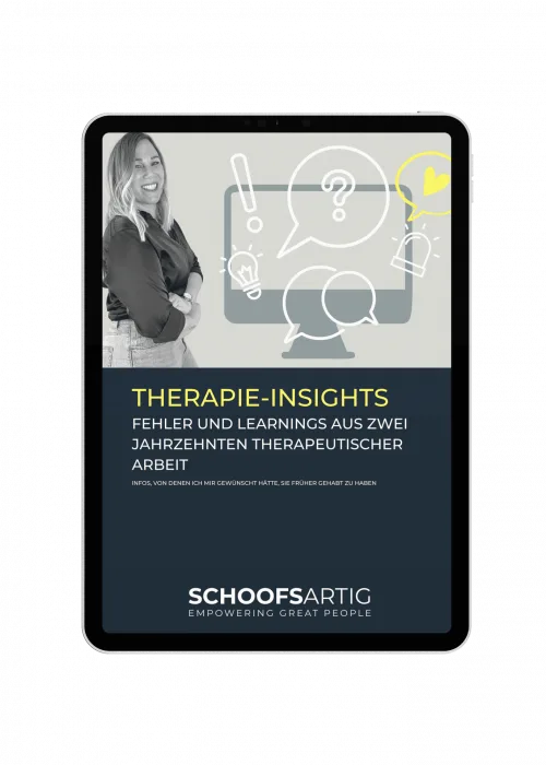 iPad Mockup Therapie-Insights Kurs in kleinerer Version, Portrait-Format