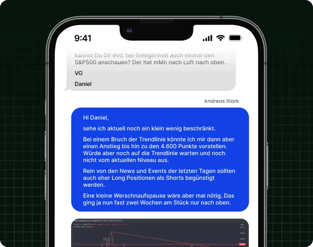 Top Trader Einzelcoaching Interface Mobile