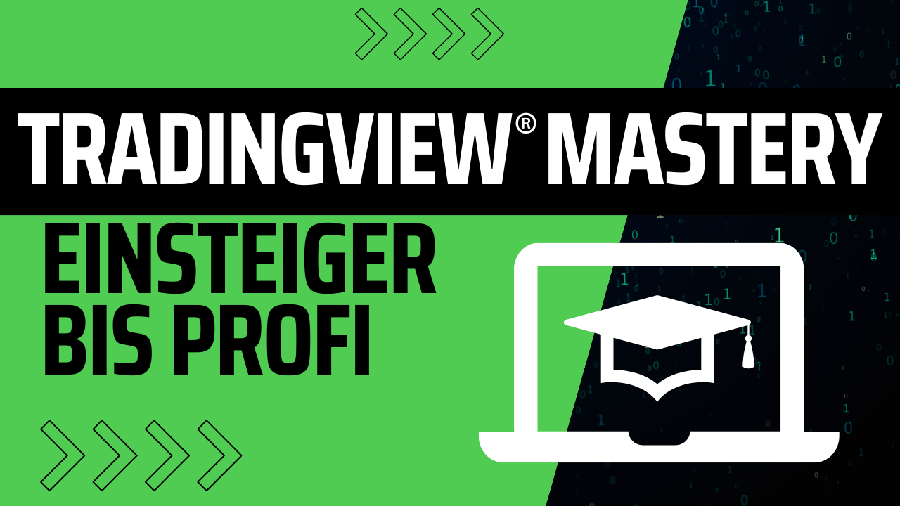 TradingView Mastery Einsteiger bis Profi Kurs-Hero mit grünem Design und Laptop-Symbol