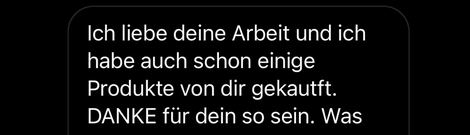 Kundenbewertung mit Dank für Produkte und Arbeit von Sonja Kopplin