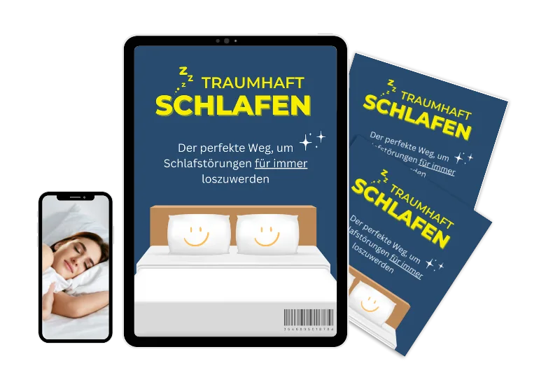 Traumhaft Schlafen – E-Book für besseren Schlaf von Sandra Schönemann 7 Traumhaft Schlafen eBook Paket auf iPhone iPad und Print