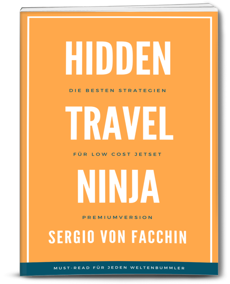 Buchcover Hidden Travel Ninja von Sergio von Facchin in Orange-Blau