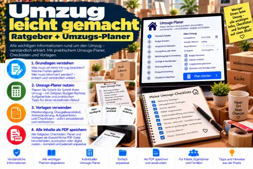 Umzug leicht gemacht – Ratgeber mit Umzugs-Planer und Checklisten