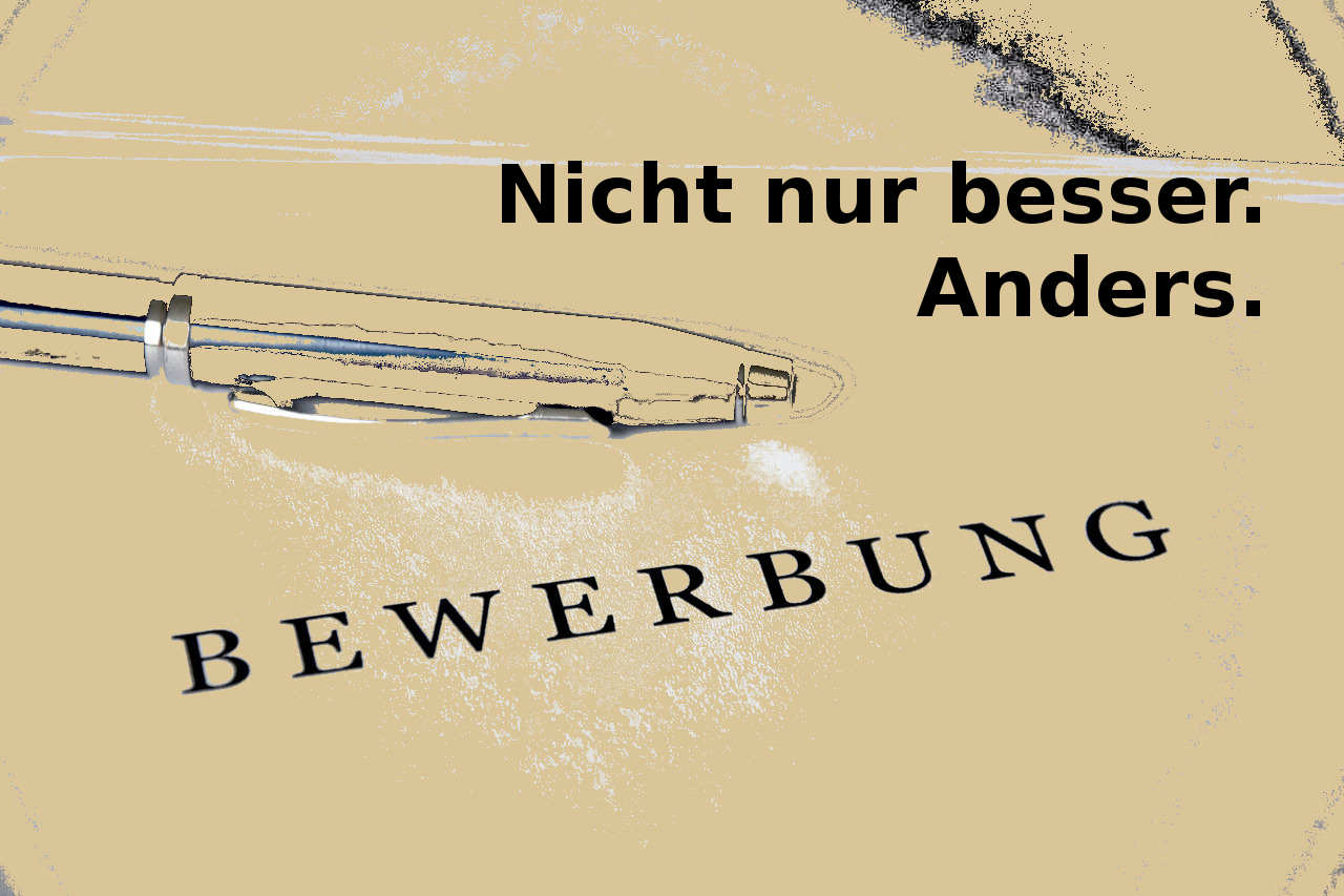 Unterlagen-Check – Bewerbungsunterlagen-Workbooks von Heinz G. Bader 5 Beige Hintergrund mit Stift und Text Nicht nur besser. Anders. BEWERBUNG
