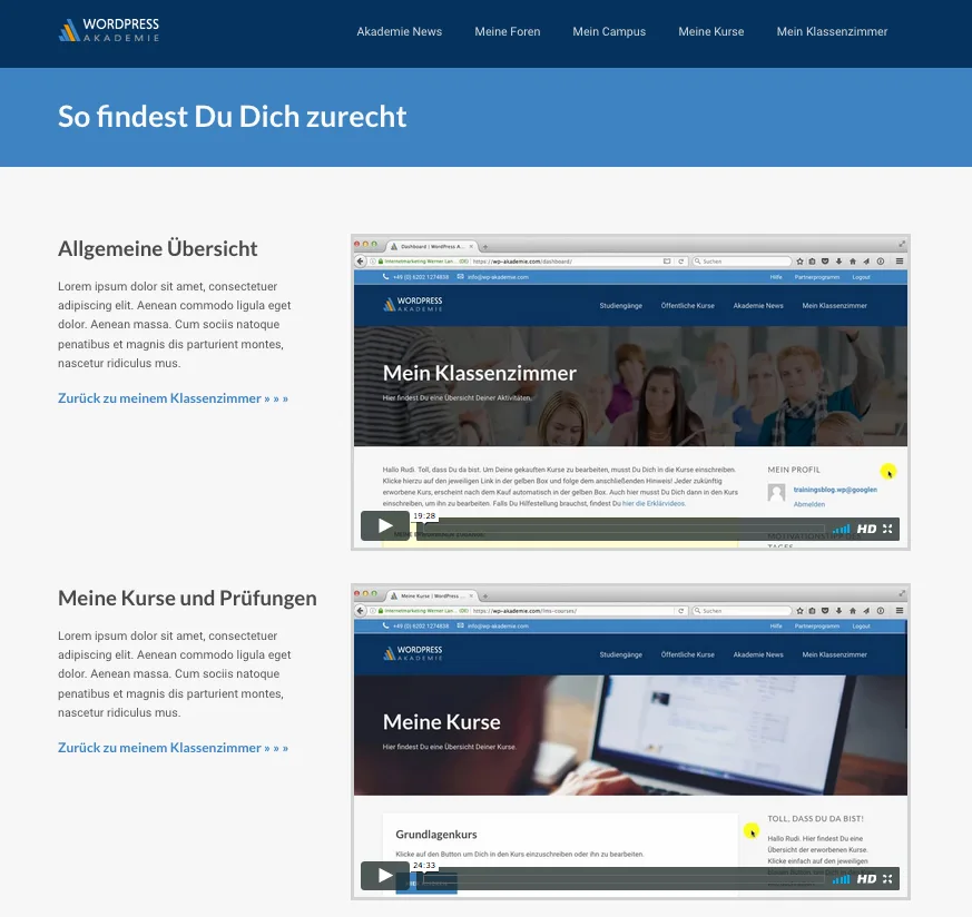 Unternehmerausbildung WPA MasterCoaching – Onlinebusiness-Coaching 14 Kursstruktur und Lernpfad WP Akademie MasterCoaching
