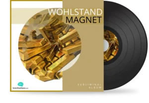 Subliminal Album Wohlstands Magnet mit Goldbarren und Vinyl-Mockup