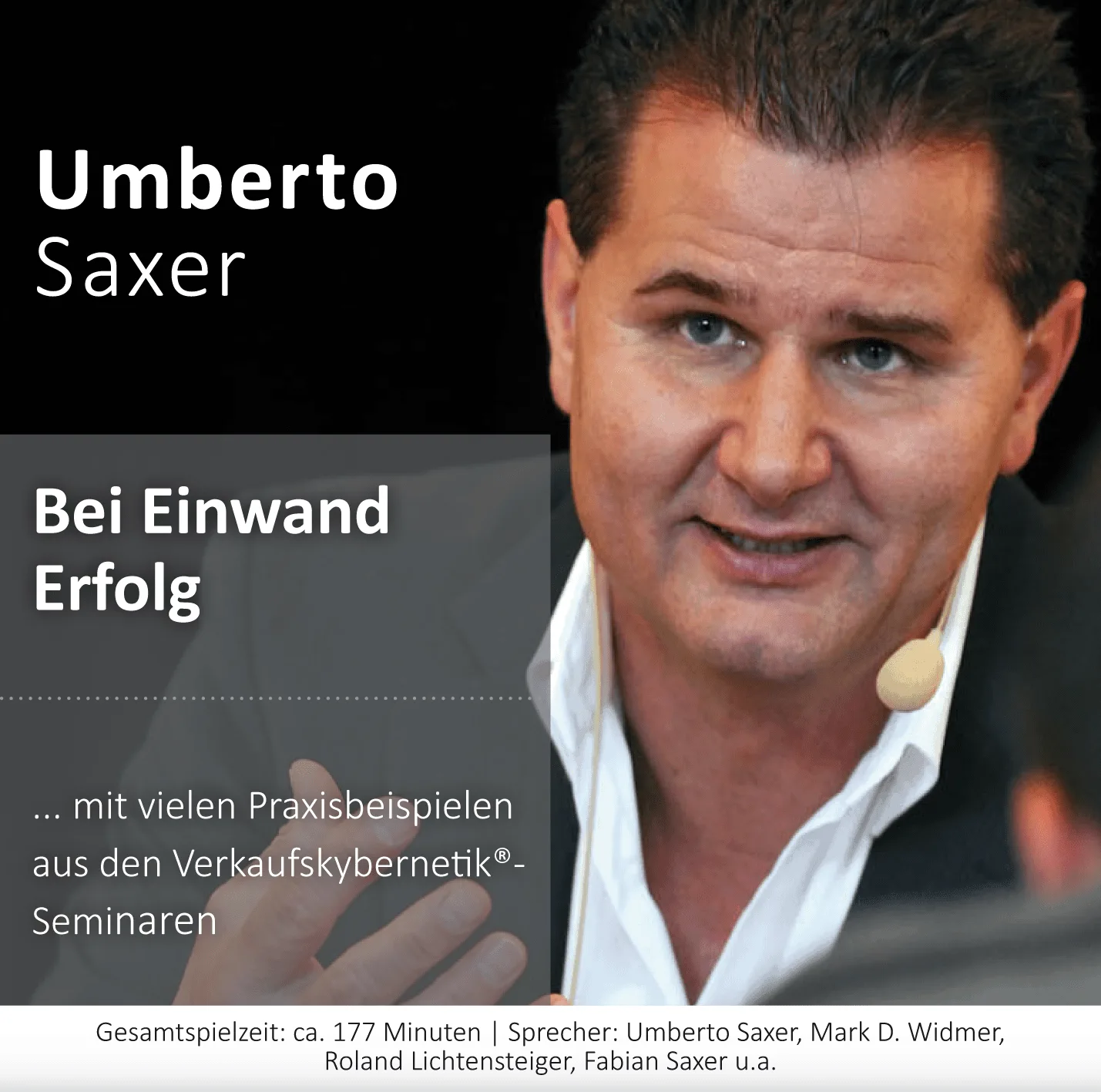 Cover Bei Einwand Erfolg mit Umberto Saxer vor schwarzem Hintergrund, gestikulierend