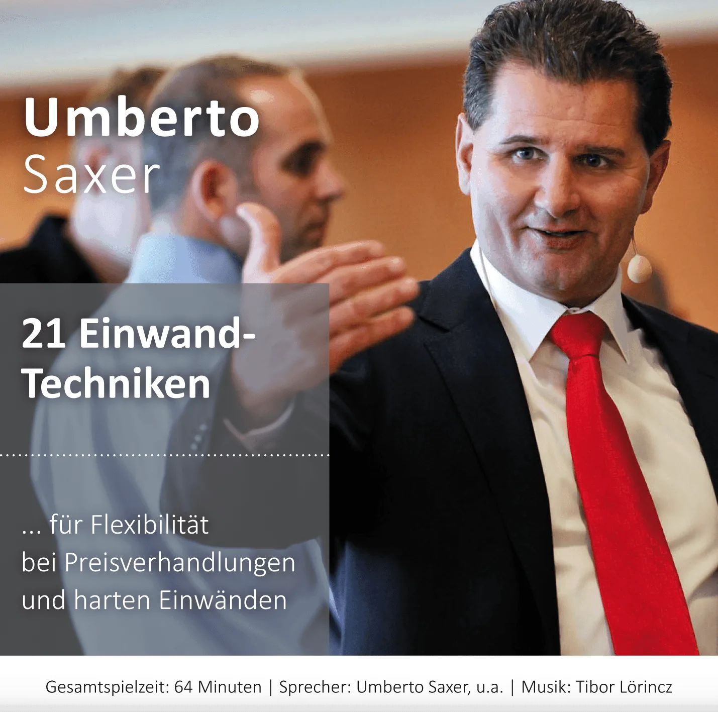 Cover 21 Einwandtechniken mit Umberto Saxer in roter Krawatte, Trainingssituation im Hintergrund
