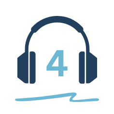 Fantasiereise 4 Versagensangst überwinden – Cover mit Kopfhörer-Symbol und Nummer 4