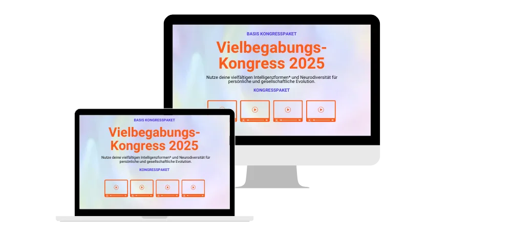 Mockup des Basis Kongresspakets auf Laptop und Smartphone ohne Bonus