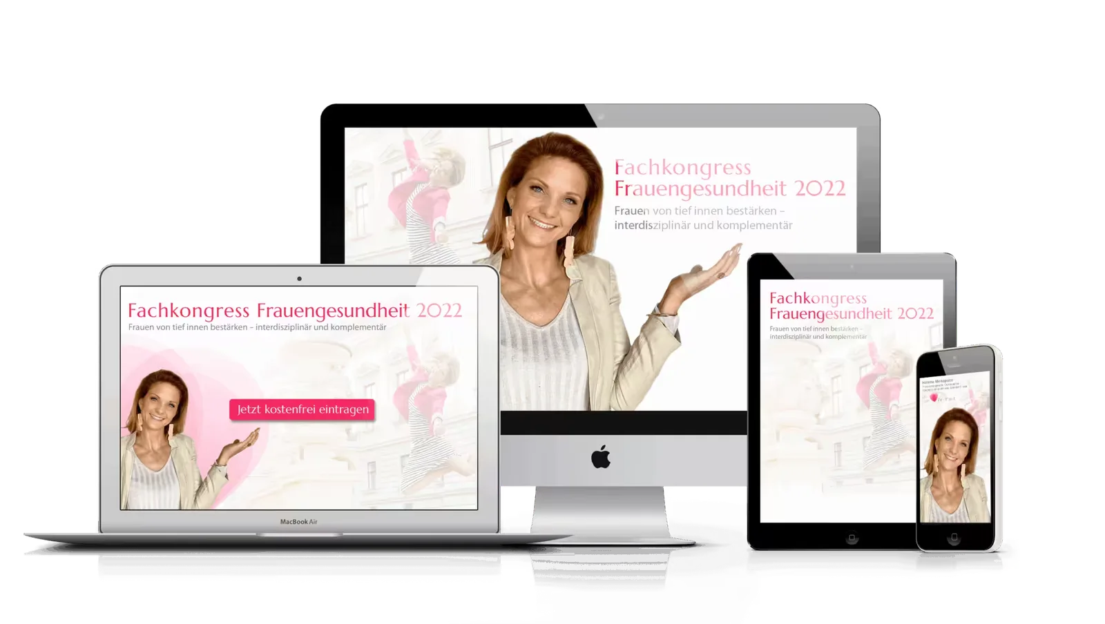 Produktmockup des Visual Interview Archiv Videokurses auf verschiedenen Geräten