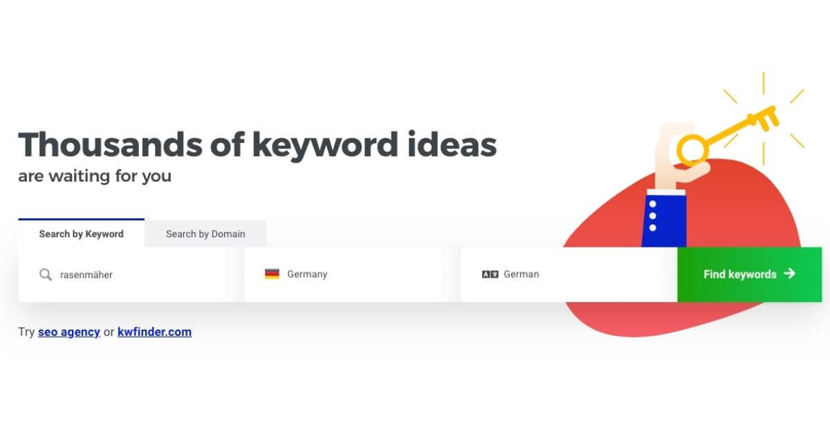 Webinar Affiliate Strategie für Durchstarter von Josef Brameshuber 5 Maske für deine Keyword eingabe beim KW-Finder