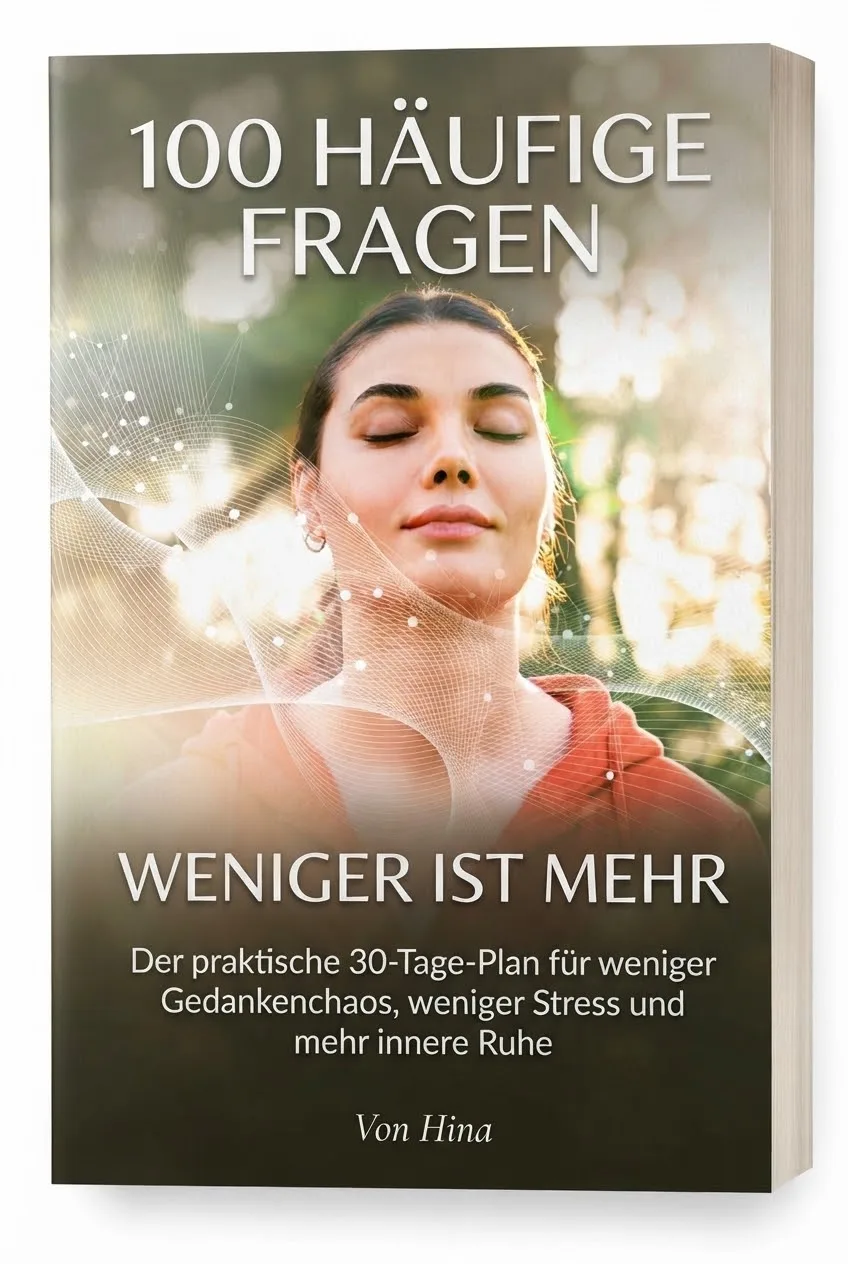 Cover 100 häufige Fragen Weniger ist mehr mit meditierender Frau