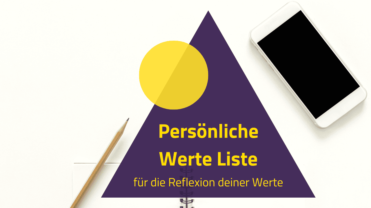 Grafik mit lila Dreieck, gelbem Kreis und Text auf weißem Hintergrund
