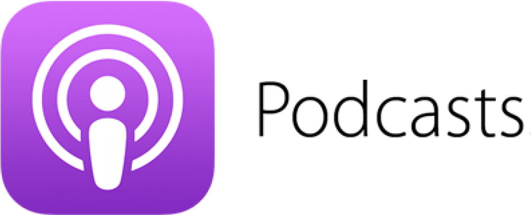 Apple Podcasts App-Logo und Schriftzug Podcasts