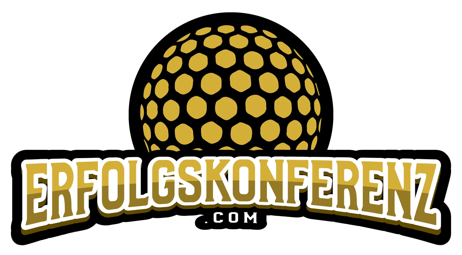 Erfolgskonferenz-Logo mit Golfball und Schriftzug erfolgskonferenz.com