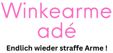 Winkearme adé – Videokurs für straffe Oberarme von Gabriela Höper 4 Kurs-Logo Winkearme adé mit Untertitel auf rosa und weißem Hintergrund