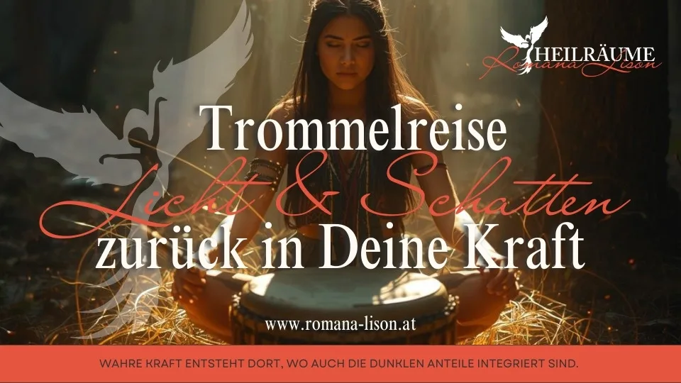 Trommelreise Licht & Schatten - Frau mit Krone und Kristallkugel in atmosphärischem Licht