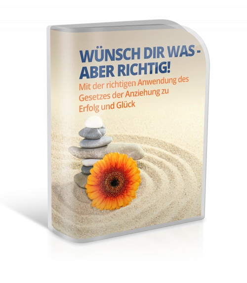 Produktabbildung Online-Kurs Wünsch dir was - aber richtig! mit Boni, Paketbox mit Sand und Blume
