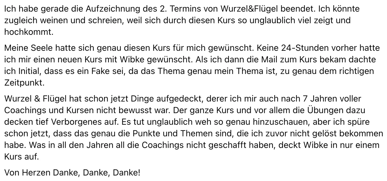Lektionsinhalt und Videobereich Wurzeln und Flügel