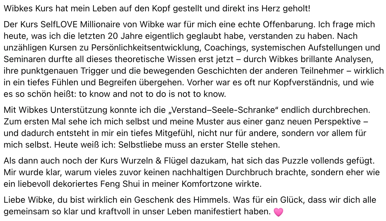 Kursbereich mit Lernmaterialien Wurzeln und Flügel