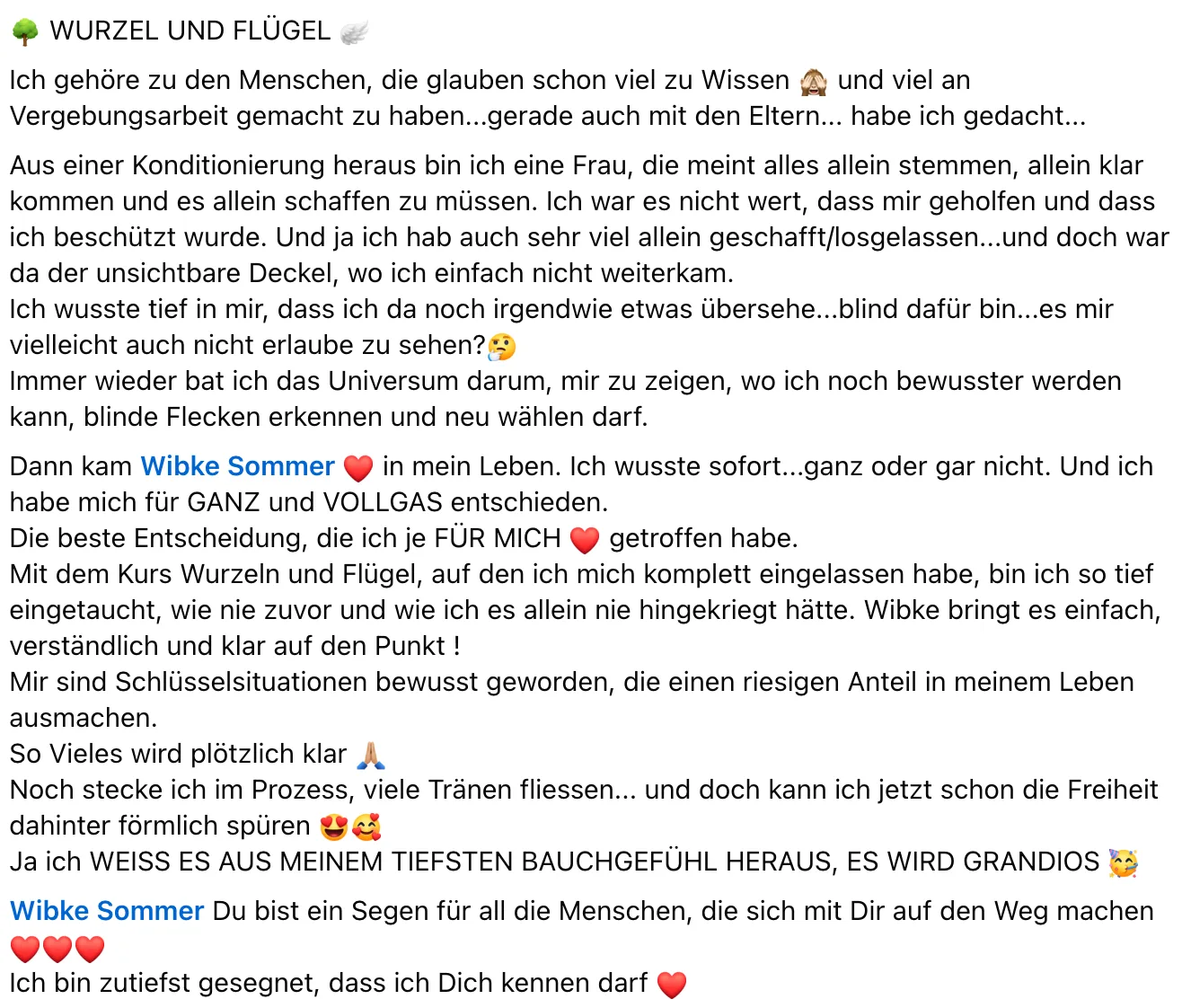 Wibke Sommer, Autorin von Wurzeln und Flügel