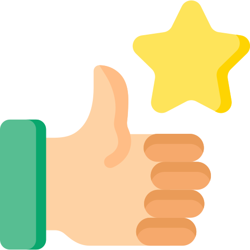 Yoga für die Füße – Videokurs zur Fußgesundheit 8 Thumbs-up hand icon with yellow star, testimonial symbol