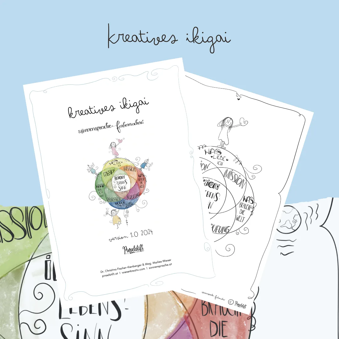Zauberhaftes Visionboard – E-Book zur Zielfindung 3 Kreatives Ikigai mit mehrfarbiger Mandala und Illustrationen zur Lebenssinnfindung