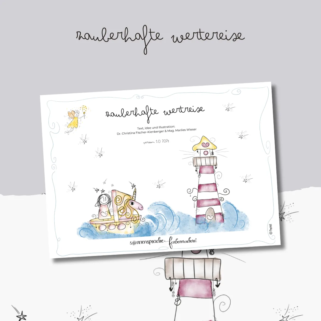 Zauberhaftes Visionboard – E-Book zur Zielfindung 2 Zauberhaftes Visionboard E-Book Cover mit gestalteten Visualisierungen