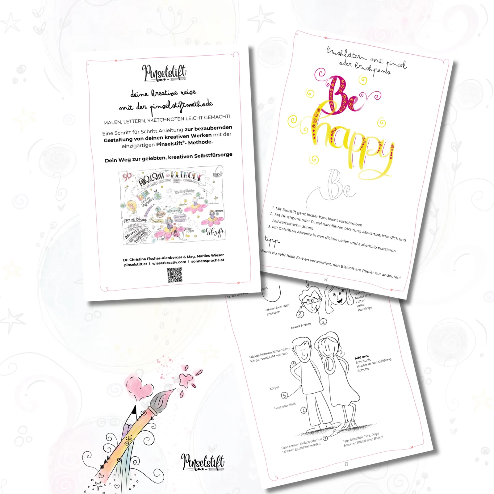 Zauberhaftes Visionboard – E-Book zur Zielfindung 1 Pinselstift-Methode Workbook mit bunten Arbeitsmaterialien und Anleitungsseiten zum kreativen Gestalten