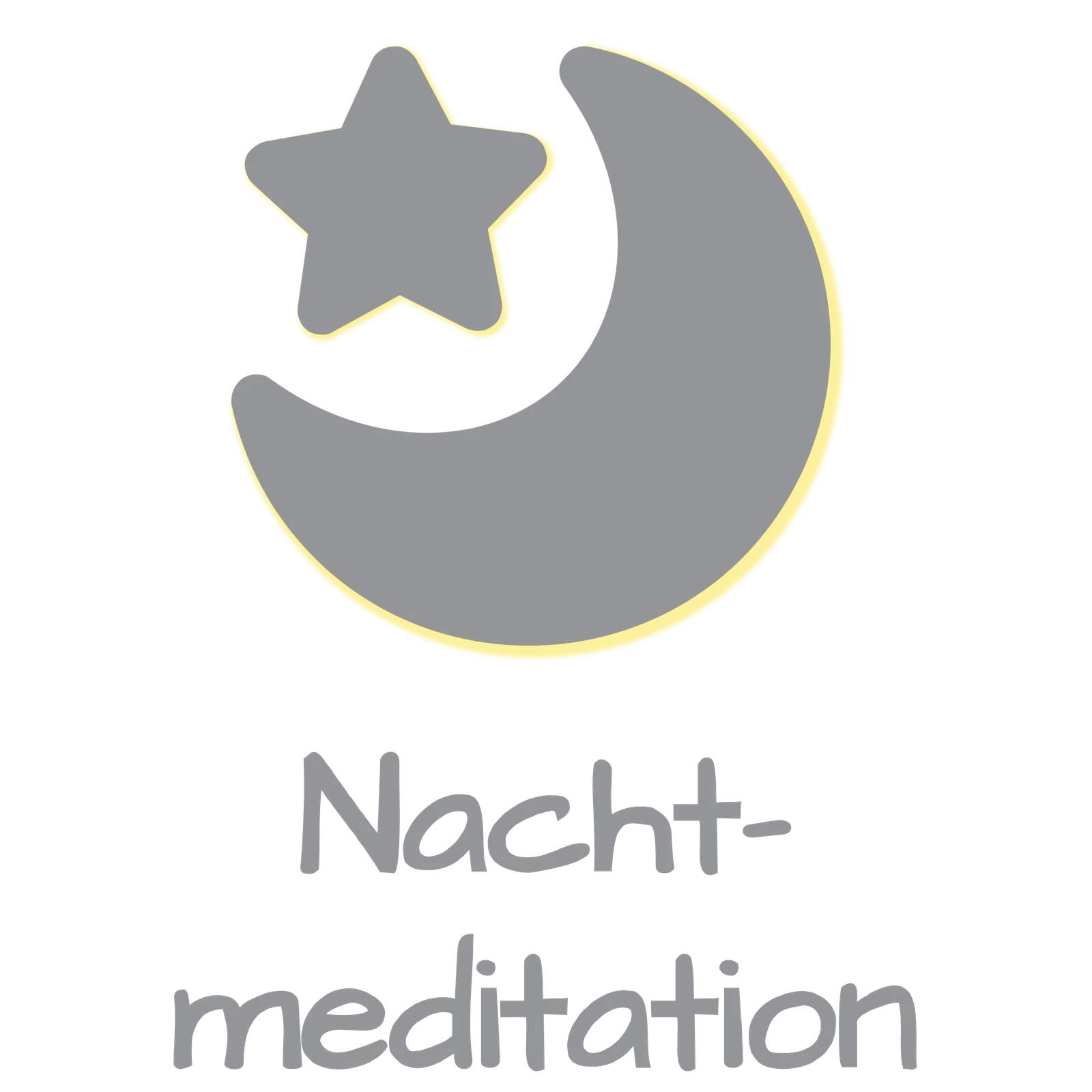 Icon Nachtmeditation mit Mond und Stern in Grau und Gelb
