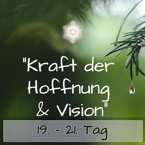 Meditationskarten-Cover mit Star-of-David-Symbol und Tropfen, Text „Kraft der Hoffnung & Vision