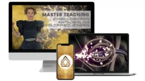 Master Teaching Zirbeldrüsen Aktivierung mit Goldfrequenzen – Produktmockup auf Desktop, Tablet und Smartphone